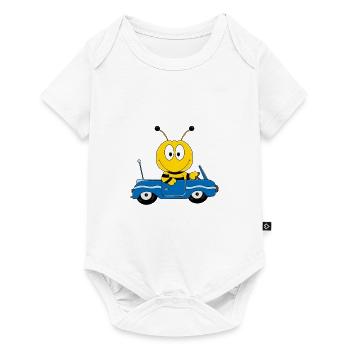 BIENE - AUTO - AUTOFAHRER - CABRIO - TIERISCH - Baby Premium Kurzarmbody - Weiß - Vorne