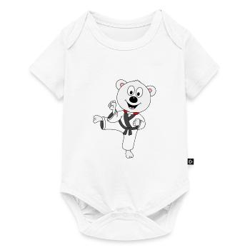 EISBÄR - KARATE - JUDO - SELBSTVERTEIDIGUNG - TIER - Baby Premium Kurzarmbody - Weiß - Vorne