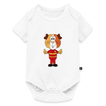 MEERSCHWEINCHEN - FEUERWEHRMANN - FEUERWEHR - TIER - Baby Premium Kurzarmbody - Weiß - Vorne