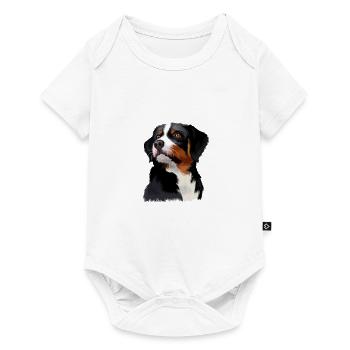 Appenzeller Sennenhund Dog Watercolor Illustration - Baby Premium short-sleeve bodysuit - white - Front