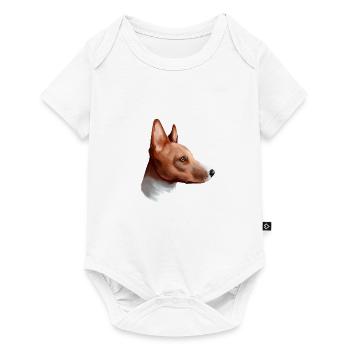 Basenji Hund Aquarell Skizze Illustration - Baby Premium Kurzarmbody - Weiß - Vorne