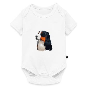 Bernese Mountain Dog Watercolor Illustration - Baby Premium short-sleeve bodysuit - white - Front
