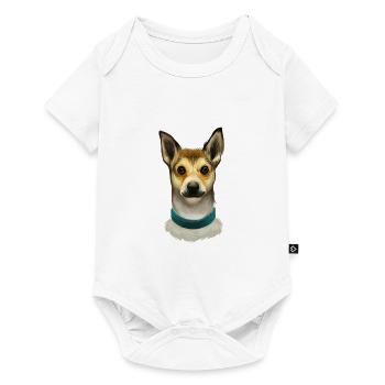 Illustration de l’aquarelle norvégienne Lundehund Dog - Body à manches courtes Premium Bébé - blanc - Devant