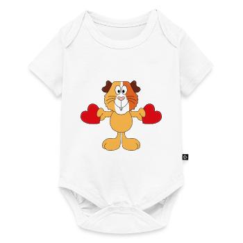 MEERSCHWEINCHEN - HERZEN - LIEBE - LOVE - TIER - Baby Premium Kurzarmbody - Weiß - Vorne