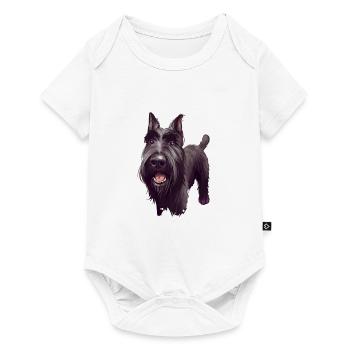 Mittelschnauze Standard Schnauzer Illustration de chien - Body à manches courtes Premium Bébé - blanc - Devant