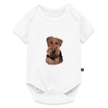 Welsh Terrier Dog Watercolor Sketch Illustration - Baby Premium short-sleeve bodysuit - white - Front