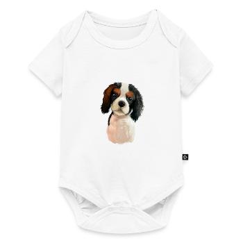 Cavalier King Charles Épagneul Illustration de chien - Body à manches courtes Premium Bébé - blanc - Devant