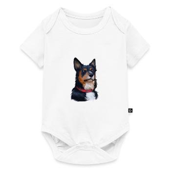 Welsh Sheepdog Dog Watercolor Art Illustration - Baby Premium short-sleeve bodysuit - white - Front