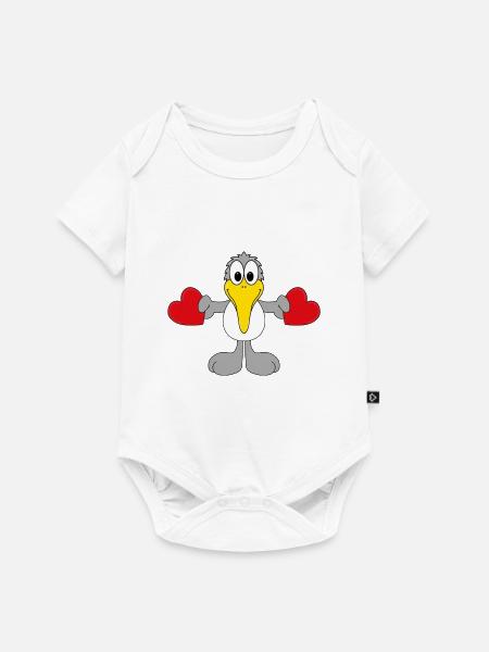 MÖWE - LIEBE - LOVE - MEER - SEE - VOGEL - TIER - Baby Premium Kurzarmbody - Weiß