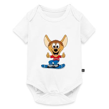 HYÄNE - SNOWBOARD - WINTERSPORT - SPORT - TIER - Baby Premium Kurzarmbody - Weiß - Vorne