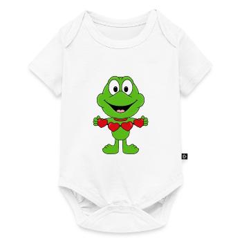 FROSCH - LIEBE - LOVE - TIER - KIND - BABY - Baby Premium Kurzarmbody - Weiß - Vorne