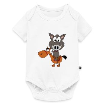 WILDSCHWEIN - PFERD - REITEN - TIERISCH - Baby Premium Kurzarmbody - Weiß - Vorne