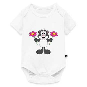 BLUMEN - STINKTIER - TIER - LIEBE - KIND - BABY - Baby Premium Kurzarmbody - Weiß - Vorne