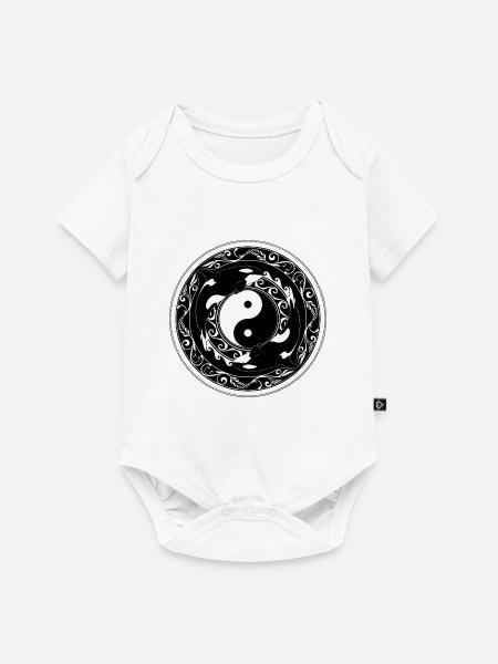 Yin Yang Orcas - Baby Premium Kurzarmbody - Weiß