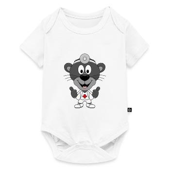 TIERARZT - ARZT - DOCTOR - PANTHER - TIERISCH - Baby Premium Kurzarmbody - Weiß - Vorne