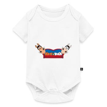 PFERD - PONYS - SOFA - PAUSE - RELAXEN - CHILLEN - Baby Premium Kurzarmbody - Weiß - Vorne