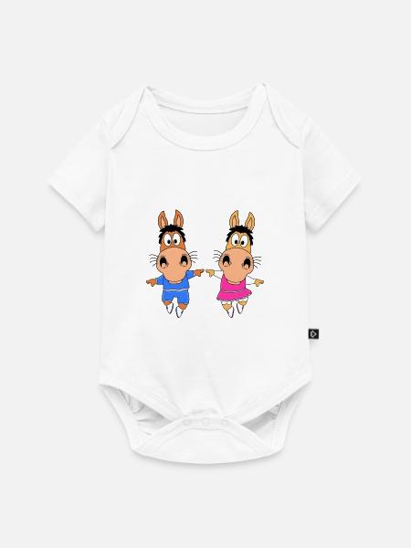 PFERD - PONYS - TANZEN - LIEBE - TANZPAAR - LOVE - Baby Premium Kurzarmbody - Weiß
