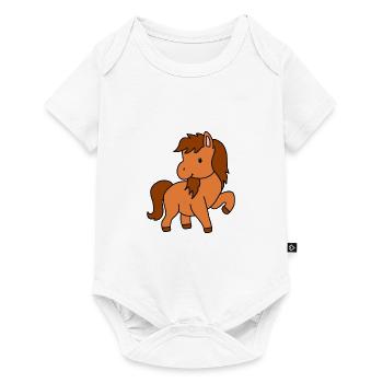 PONY - PFERD - REITEN - REITERIN - TIER - Baby Premium Kurzarmbody - Weiß - Vorne
