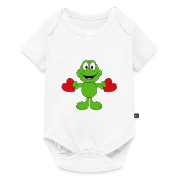 LIEBE - LOVE - HERZEN - VERLIEBT - FROSCH - TIER - Baby Premium Kurzarmbody - Weiß - Vorne