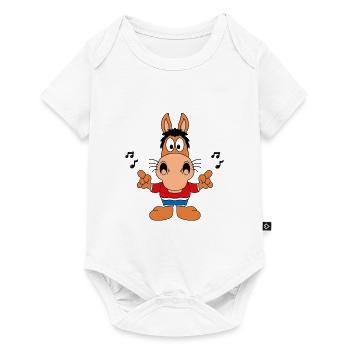 PFERD - PONY - MUSIK - TIER - TIERISCH - KINDER - Baby Premium Kurzarmbody - Weiß - Vorne