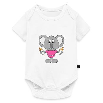 KOALA - BABY - NACHWUCHS - FLÄSCHCHEN - TIERISCH - Baby Premium Kurzarmbody - Weiß - Vorne