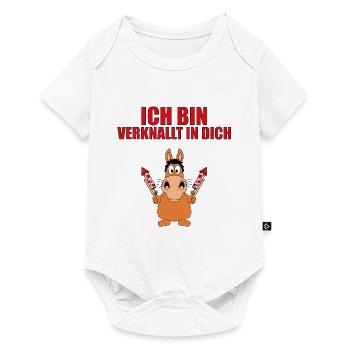 PFERD - PONY - LIEBE - ICH BIN VERKNALLT IN DICH! - Baby Premium Kurzarmbody - Weiß - Vorne