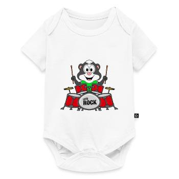 SCHLAGZEUGER - STINKTIER - MUSIKER - TIERISCH - Baby Premium Kurzarmbody - Weiß - Vorne