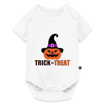 TRICK OR TREAT - HALLOWEEN - KÜRBIS - Baby Premium Kurzarmbody - Weiß - Vorne