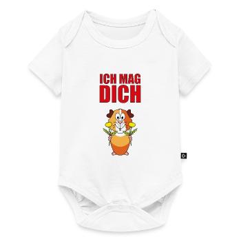 MEERSCHWEINCHEN - BLUMEN - LIEBE - ICH MAG DICH - Baby Premium Kurzarmbody - Weiß - Vorne
