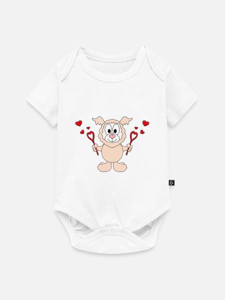 SEIFENBLASEN - LIEBE - LAMA - ALPAKA - HERZEN - Baby Premium Kurzarmbody - Weiß