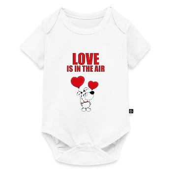 LOVE IS IN THE AIR - LUFTBALLONS - LIEBE - HUND - Baby Premium Kurzarmbody - Weiß - Vorne