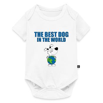 THE BEST DOG IN THE WORLD - HUND - WELT - ERDE - Baby Premium Kurzarmbody - Weiß - Vorne