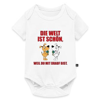 HUNDE - HUND - LIEBE - ERDE - DIE WELT IST SCHÖN.. - Baby Premium Kurzarmbody - Weiß - Vorne