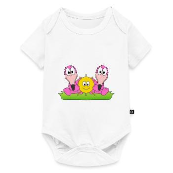 FLAMINGOS - LIEBE - SOMMER - SONNE - SONNENSCHEIN - Baby Premium Kurzarmbody - Weiß - Vorne