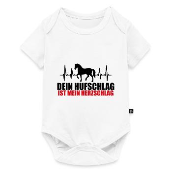 DEIN HUFSCHLAG IST MEIN HERZSCHLAG - PFERD - LIEBE - Baby Premium Kurzarmbody - Weiß - Vorne