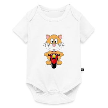 MOTORRAD - HAMSTER - BIKER - MOTORSPORT - TIER - Baby Premium Kurzarmbody - Weiß - Vorne