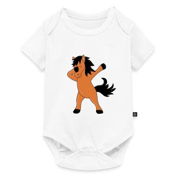 PFERD - PONY - DABBING - DAB - DABBEN - TIERISCH - Baby Premium Kurzarmbody - Weiß - Vorne