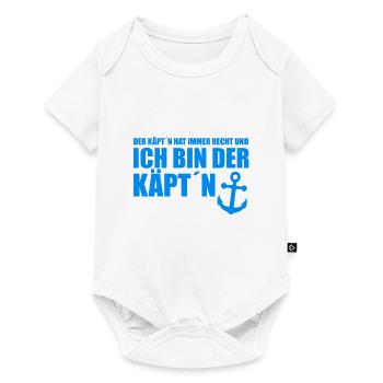 DER KÄPT´N HAT IMMER RECHT - KAPITÄN - BOOT - MEER - Baby Premium Kurzarmbody - Weiß - Vorne