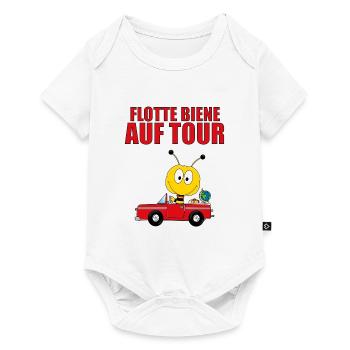 FLOTTE BIENE AUF TOUR - AUTO - REISE - URLAUB - Baby Premium Kurzarmbody - Weiß - Vorne