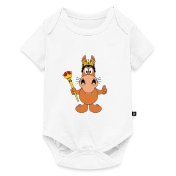 PFERD - KÖNIG - PRINZ - KÖNIGIN - PRINZESSIN - Baby Premium Kurzarmbody - Weiß - Vorne