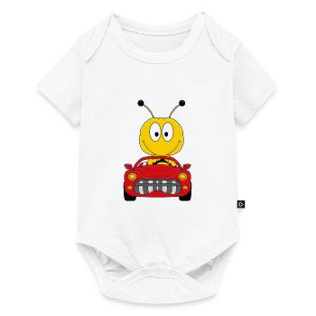 AUTO - BIENE - CABRIO - TIERISCH - AUTOMOBIL - Baby Premium Kurzarmbody - Weiß - Vorne