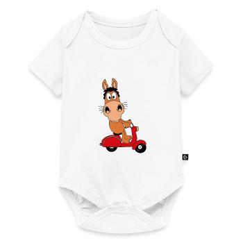 PFERD - PONY - ROLLER - TIER - TIERISCH - Baby Premium Kurzarmbody - Weiß - Vorne