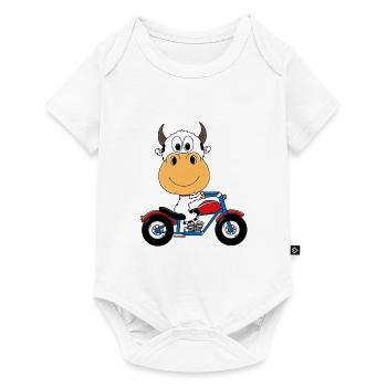 KUH - BAUERNHOF - TIER - TIERISCH - MOTORRAD - Baby Premium Kurzarmbody - Weiß - Vorne