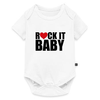 ROCK IT BABY - MUSIK - KIND - MUSIKER - Baby Premium Kurzarmbody - Weiß - Vorne