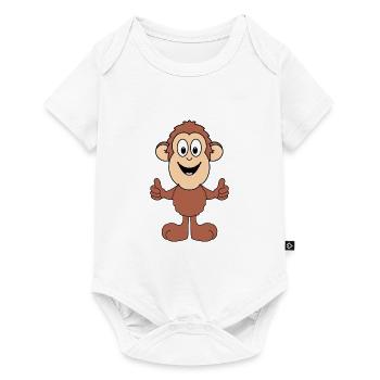AFFE - TIER - KIND - BABY - TIERISCH - GUT - Baby Premium Kurzarmbody - Weiß - Vorne