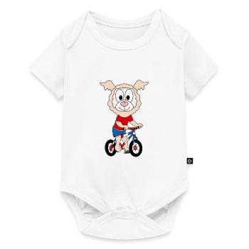 FAHRRAD - LAMA - ALPAKE - TIER - TIERISCH - Baby Premium Kurzarmbody - Weiß - Vorne
