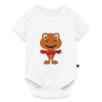 DINOSAURIER - DINO - T-REX - LIEBE - LOVE - Baby Premium Kurzarmbody - Weiß - Vorne
