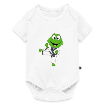 FROSCH - KARATE - SELBSTVERTEIDIGUNG - KAMPFSPORT - Baby Premium Kurzarmbody - Weiß - Vorne