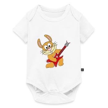 HASE - GITARRE - MUSIK - TIER - TIERISCH - LIEBE - Baby Premium Kurzarmbody - Weiß - Vorne