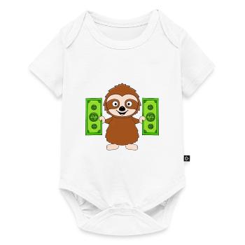 FAULTIER - GELD - TIER - TIERISCH - Baby Premium Kurzarmbody - Weiß - Vorne